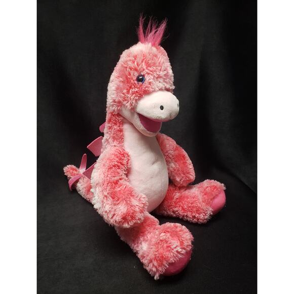 Build A Bear Pink Stegosaurus Dinosaur Softy Dino Plush Stuffed Animal BABW - Picture 9 of 9